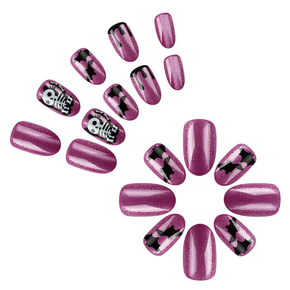 Purple Cat Eye Nail Presson Nails