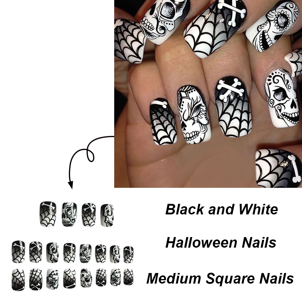 Halloween Demon Bones Press-on Nails