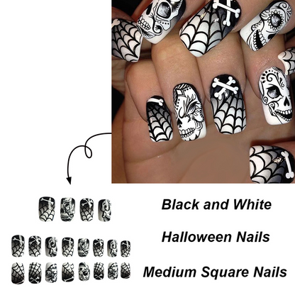 Ongles à coller en forme d'os de démon pour Halloween