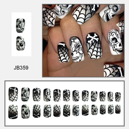 Ongles à coller en forme d'os de démon pour Halloween