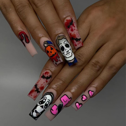 Halloween Long Ghost Pumpkin Press-on Nails