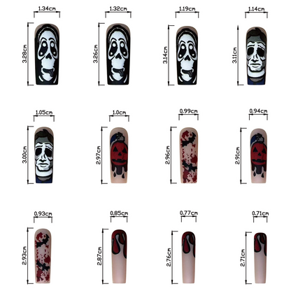 Lange Halloween-Geisterkürbis-Aufklebenägel