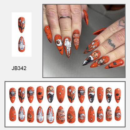 Ongles autocollants fantômes citrouille d'Halloween