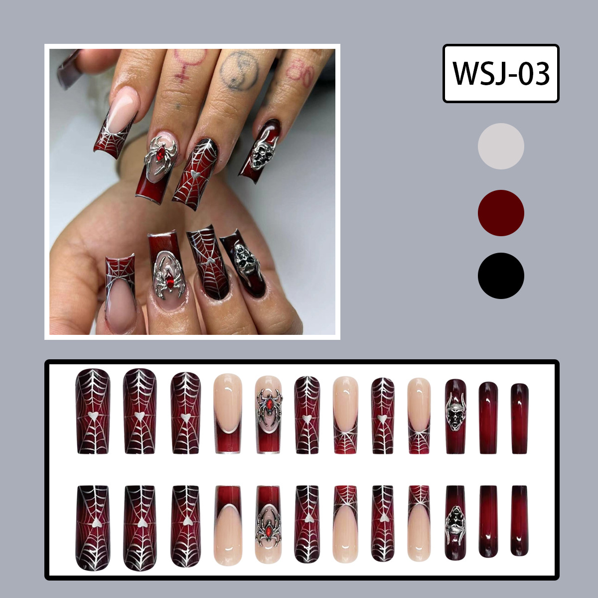 Ongles autocollants Punk Metal Halloween