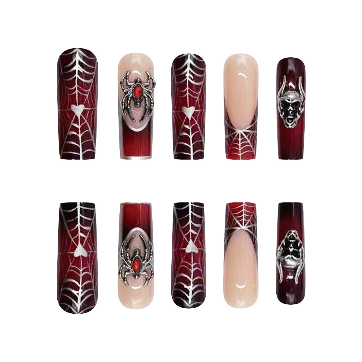 Ongles autocollants Punk Metal Halloween