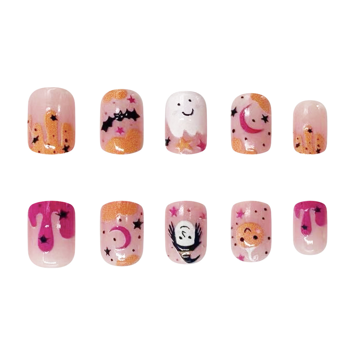 Ongles autocollants Halloween Nuages ​​Sorcière Fantôme