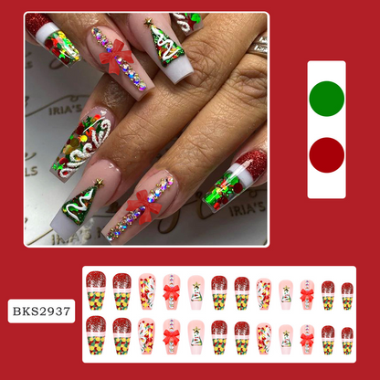 Christmas Tree 3D Bow Press-on Nails