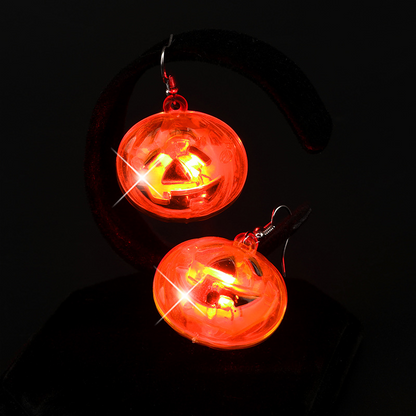 Halloween Pumpkin Lamp Ghost Festival Light-Emitting Earrings