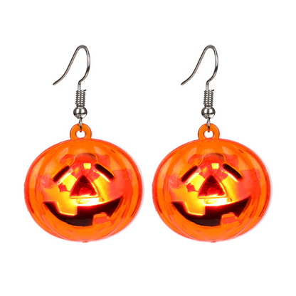 Halloween Pumpkin Lamp Ghost Festival Light-Emitting Earrings