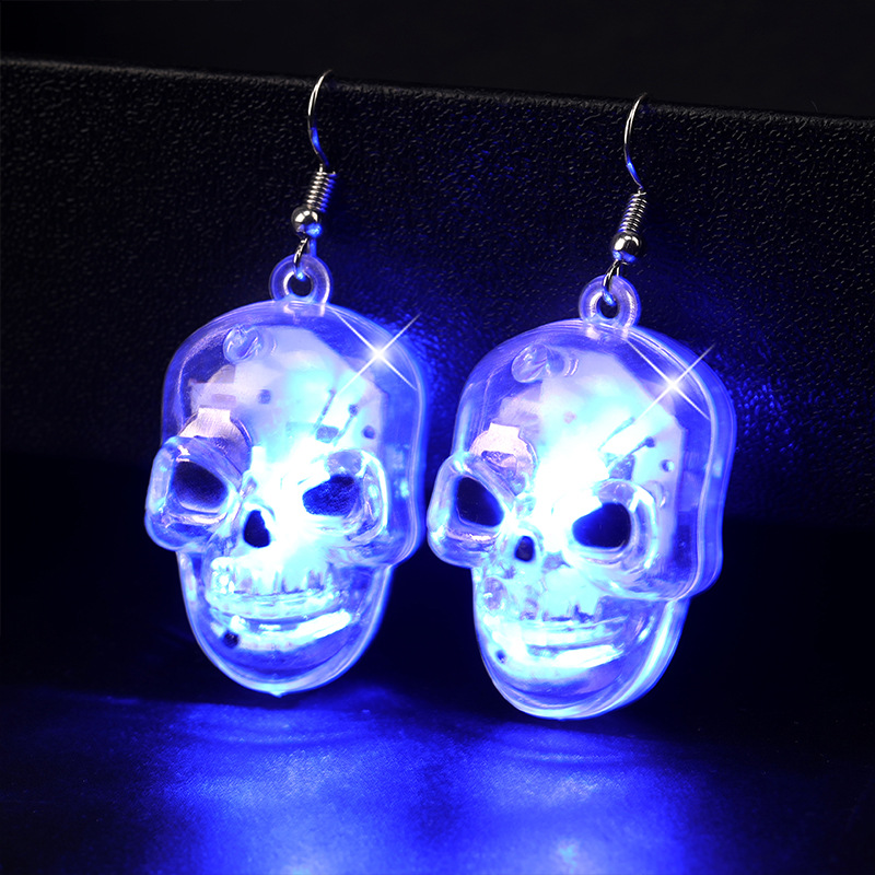 Boucles d'oreilles lumineuses en forme de lampe citrouille d'Halloween et de festival de fantômes