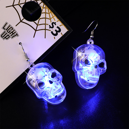 Halloween Pumpkin Lamp Ghost Festival Light-Emitting Earrings