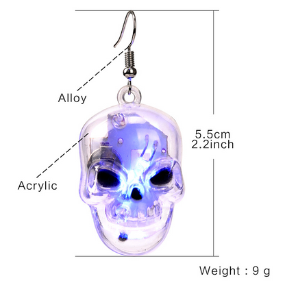 Halloween Pumpkin Lamp Ghost Festival Light-Emitting Earrings