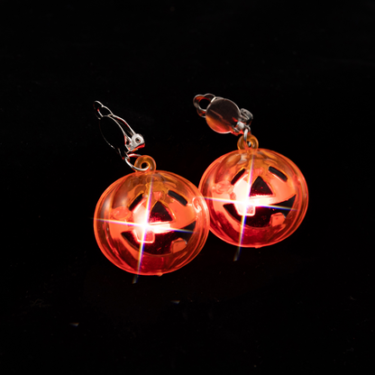 Boucles d'oreilles lumineuses en forme de lampe citrouille d'Halloween et de festival de fantômes