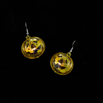 Boucles d'oreilles lumineuses en forme de lampe citrouille d'Halloween et de festival de fantômes