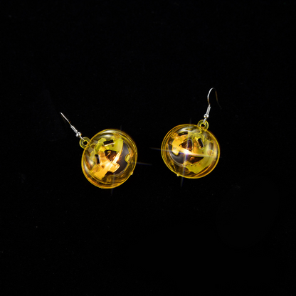 Boucles d'oreilles lumineuses en forme de lampe citrouille d'Halloween et de festival de fantômes