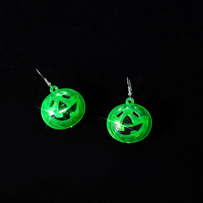 Boucles d'oreilles lumineuses en forme de lampe citrouille d'Halloween et de festival de fantômes