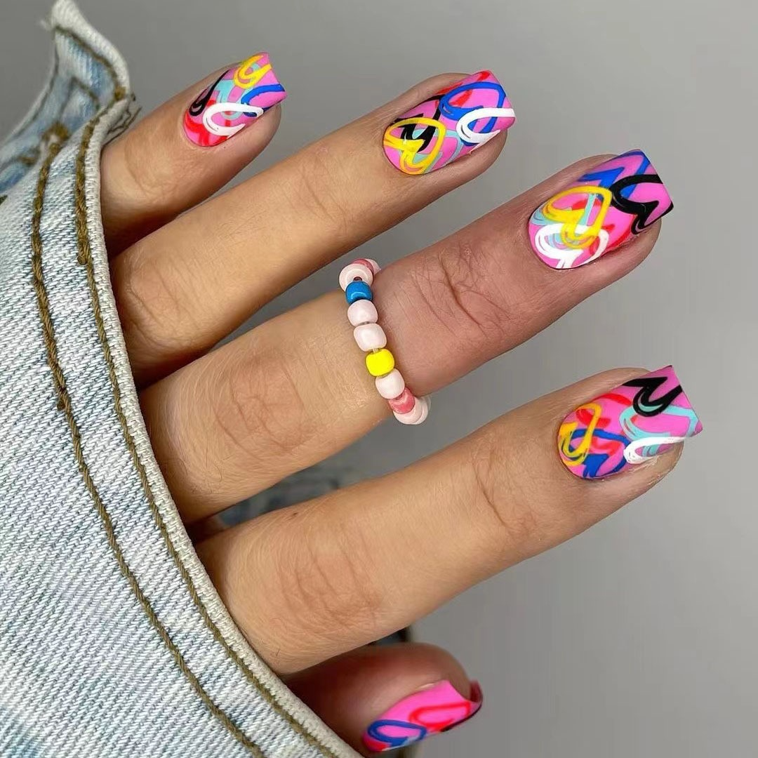 Colorful Love Press-on Nails