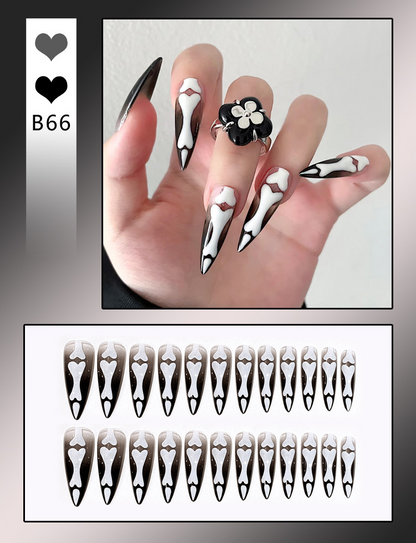 Ongles autocollants motif crâne fantôme d'Halloween