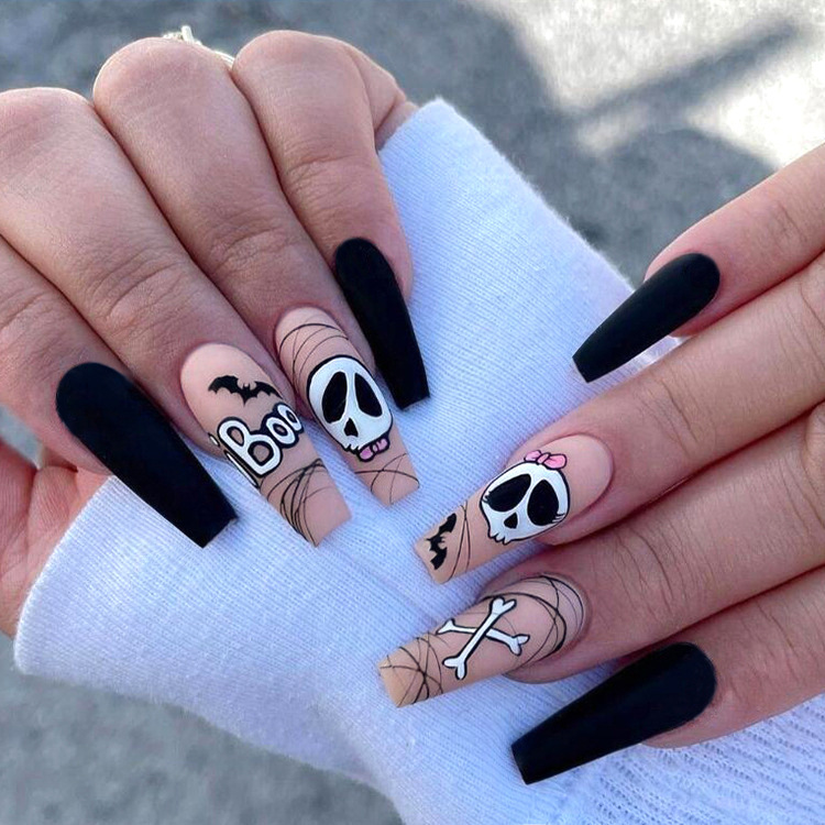 Halloween Ghost Skull Press-on Nails