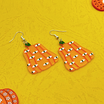 Boucles d'oreilles en forme d'œil de citrouille fantôme d'Halloween