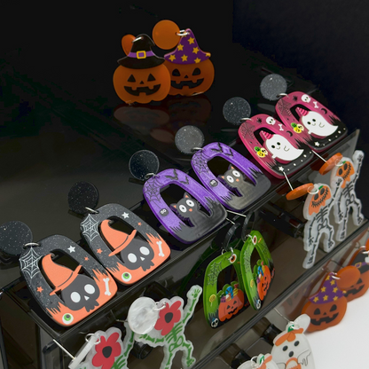 Boucles d'oreilles creuses en acrylique pour Halloween