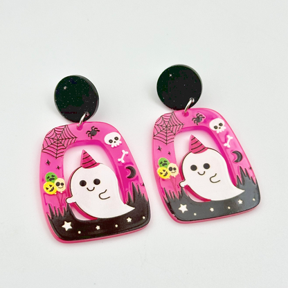 Boucles d'oreilles creuses en acrylique pour Halloween