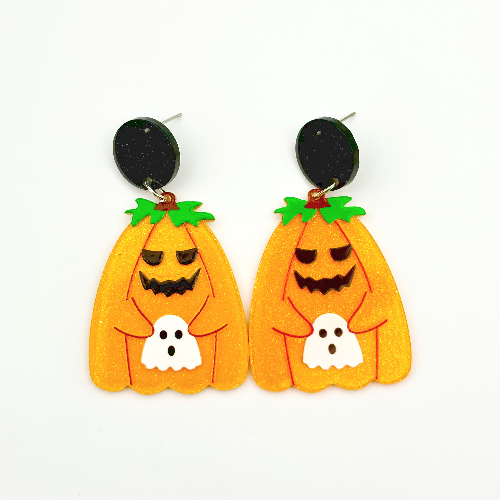 Boucles d'oreilles creuses en acrylique pour Halloween