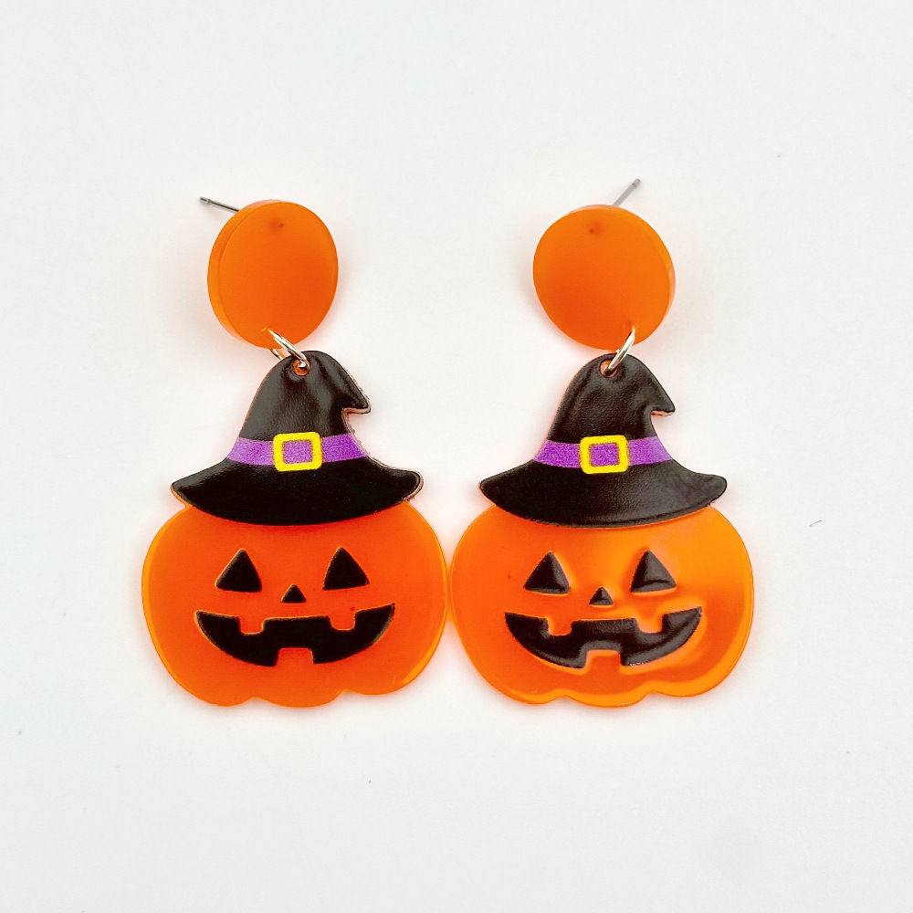 Boucles d'oreilles creuses en acrylique pour Halloween