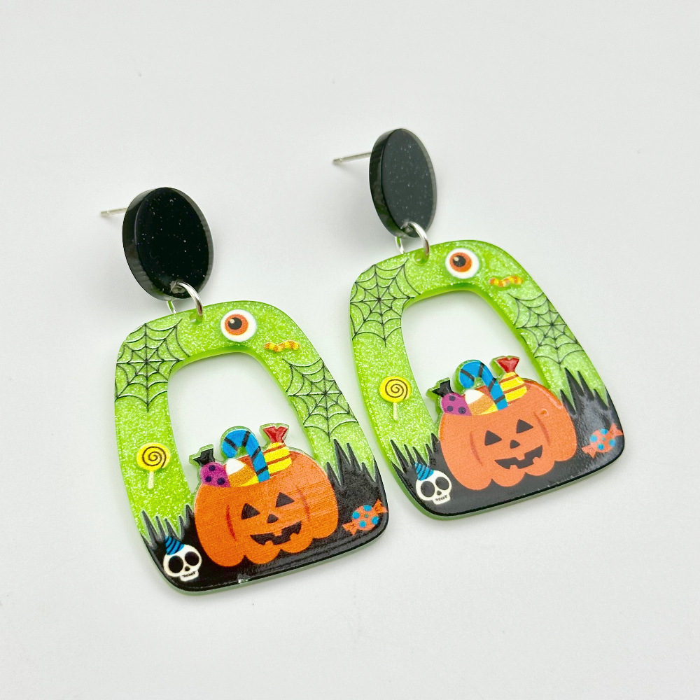 Boucles d'oreilles creuses en acrylique pour Halloween