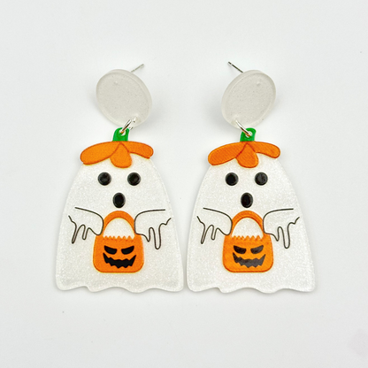 Boucles d'oreilles creuses en acrylique pour Halloween