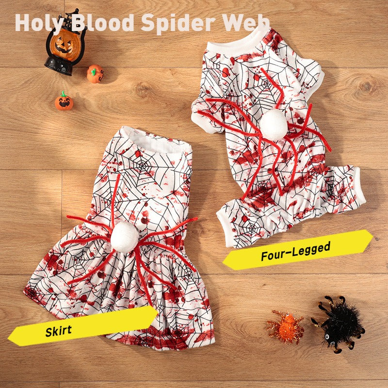 Halloween Blood Spider Pet Dog Skirt