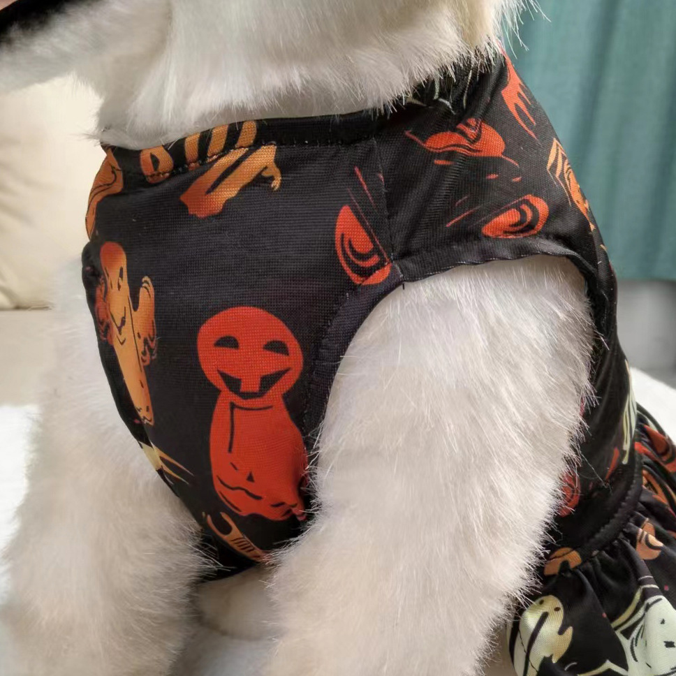 Déguisement de citrouille d'horreur pour chien d'Halloween