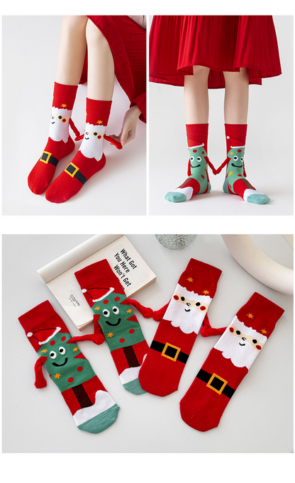 Weihnachts-Handsocken, magnetische lange Socken für Paare