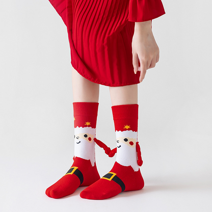 Christmas Hand Socks Couple Magnetic Long Socks