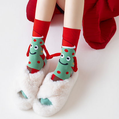 Christmas Hand Socks Couple Magnetic Long Socks