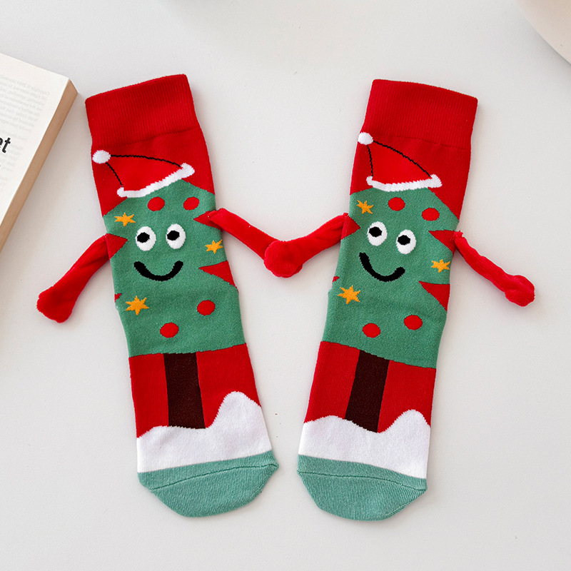 Weihnachts-Handsocken, magnetische lange Socken für Paare