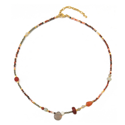 Retro Ankela Red Natural Stone Necklace