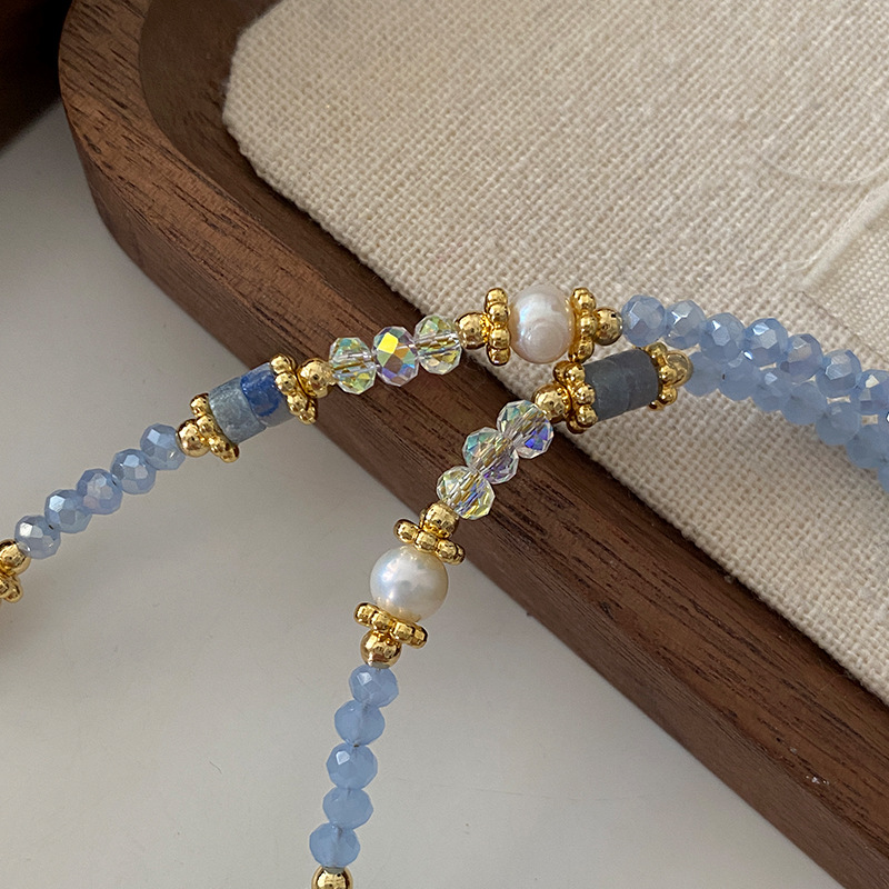 Aquamarine Freshwater Pearl Necklace