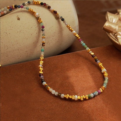 Colorful Natural Stone Beaded Necklace