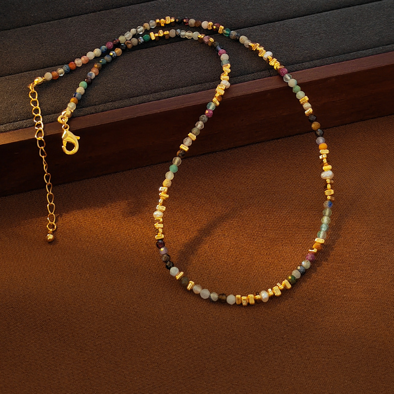 Colorful Natural Stone Beaded Necklace