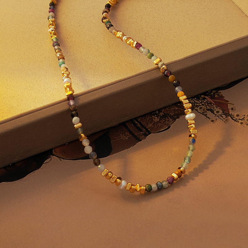 Colorful Natural Stone Beaded Necklace