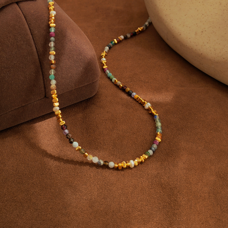 Colorful Natural Stone Beaded Necklace