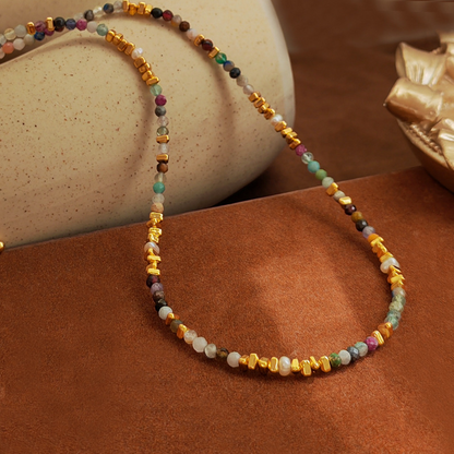 Colorful Natural Stone Beaded Necklace