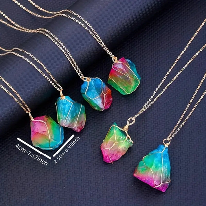 Crystal Stone Pendant Handmade Necklace