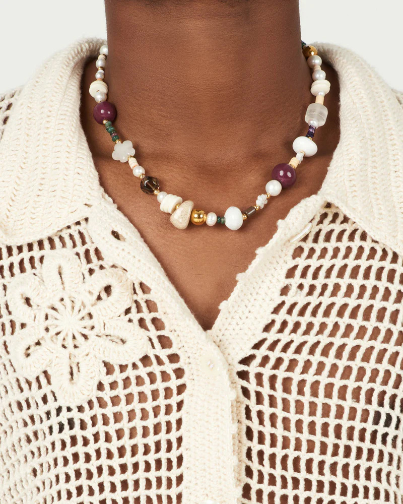 Natural Pearl Mix and Match Angola Red Necklace