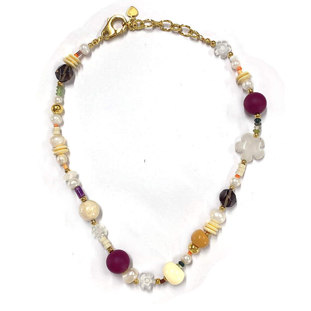 Natural Pearl Mix and Match Angola Red Necklace