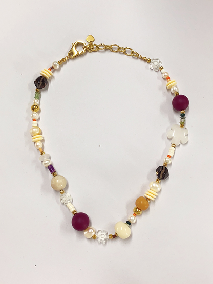 Natural Pearl Mix and Match Angola Red Necklace