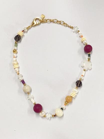 Natural Pearl Mix and Match Angola Red Necklace