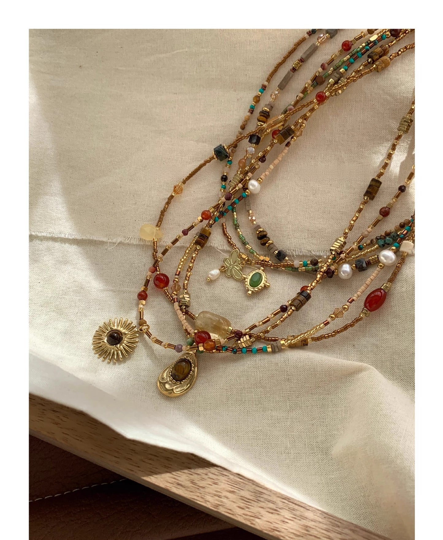 Colored Glaze Bead Color Necklace