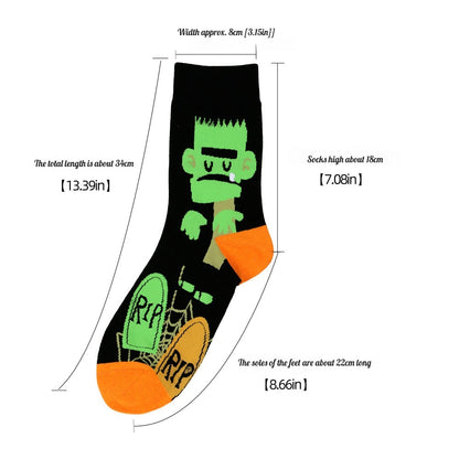 Chaussettes tube citrouille sorcière d'Halloween